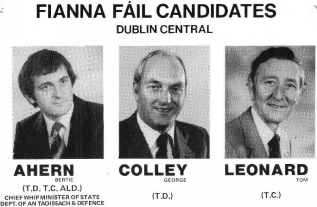 Bertie Ahern, George Colley and Tom Leonard 1982