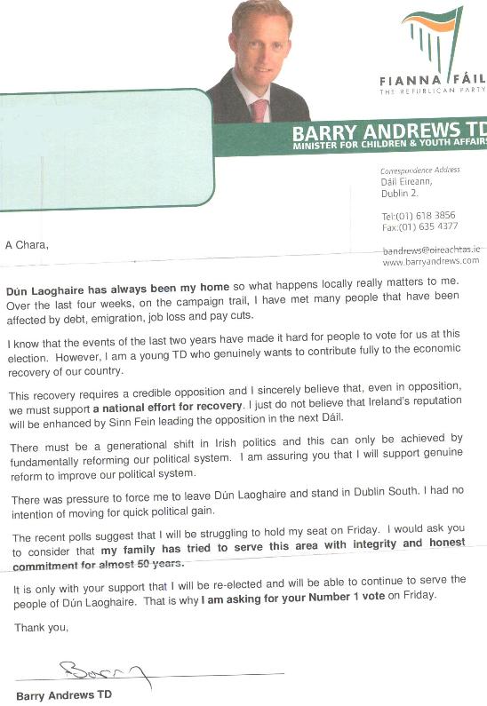Barry Andrews Letter 24.02.11