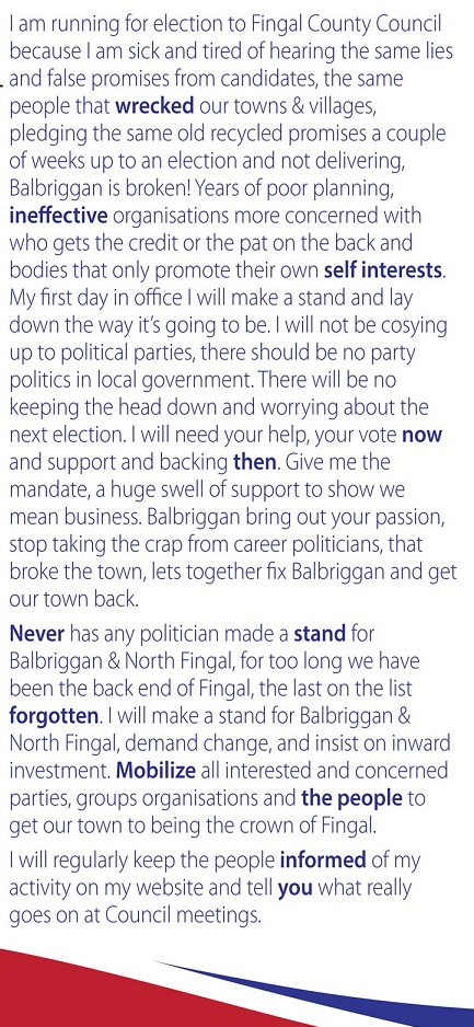 Niall Keady press release