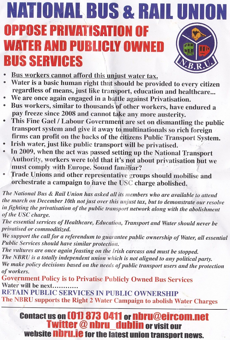NBRU Privatisation leaflet 2014