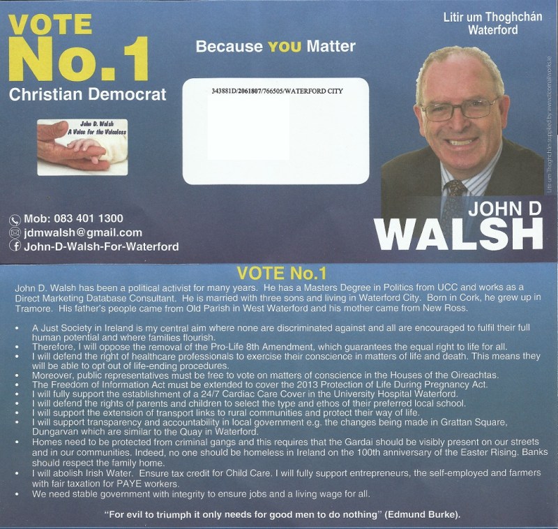 john walsh christian democrat