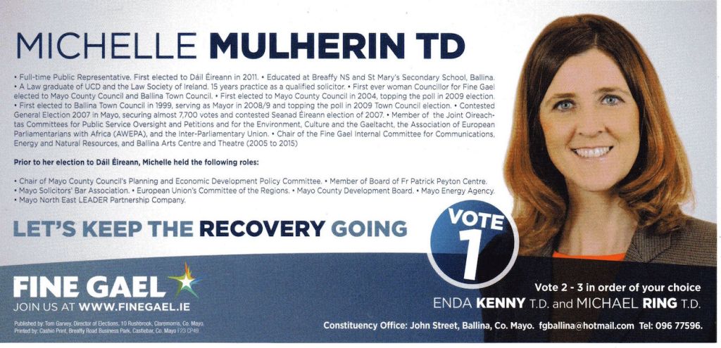 Michelle Mulherin-Fine Gael_Mayo_front
